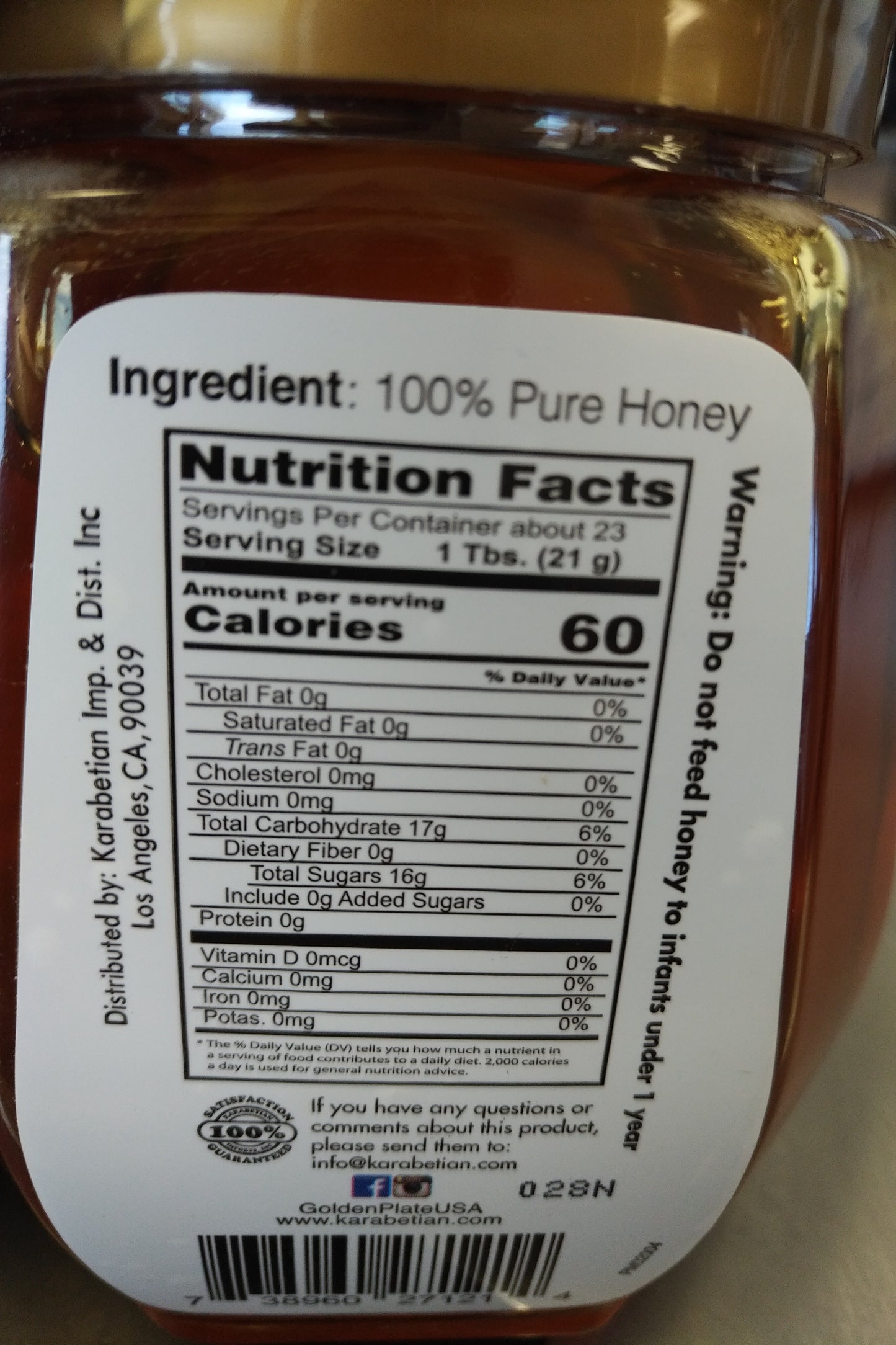 Golden Plate Pure Natural Honey 500gr Halal