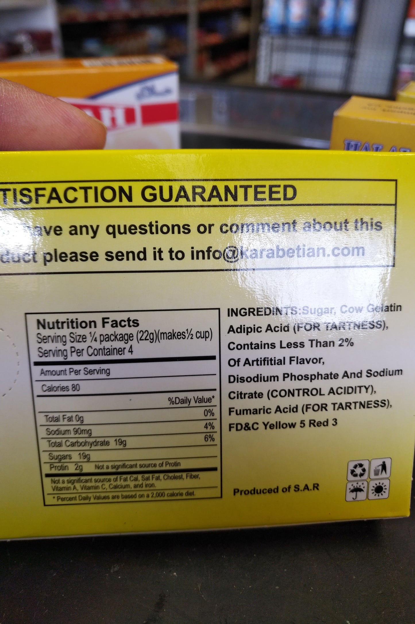Tazah Halal Gelatin Dessert Banana 3oz