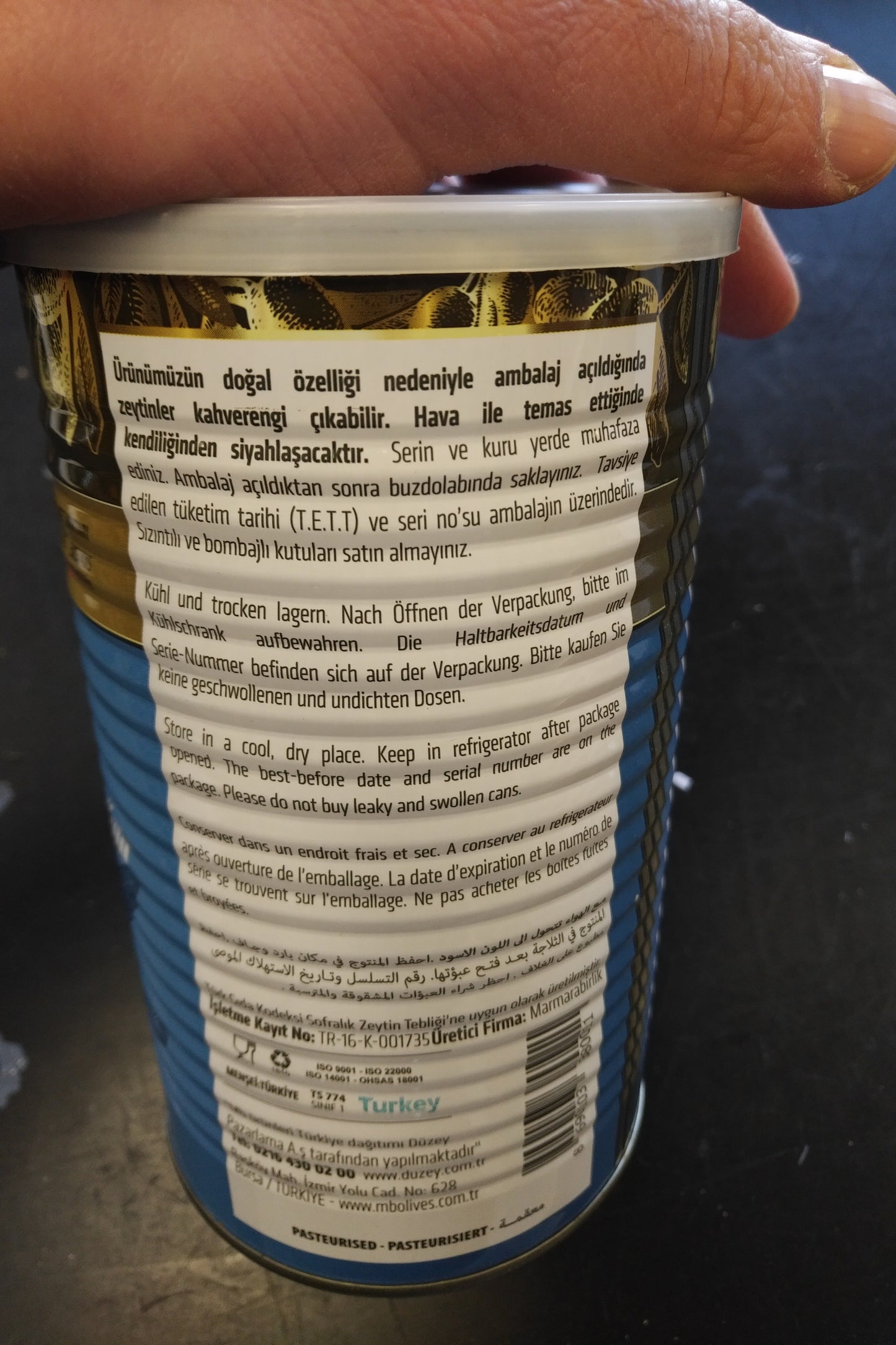 Marmarabirlik Black Olives AZ TUZLU 700gr