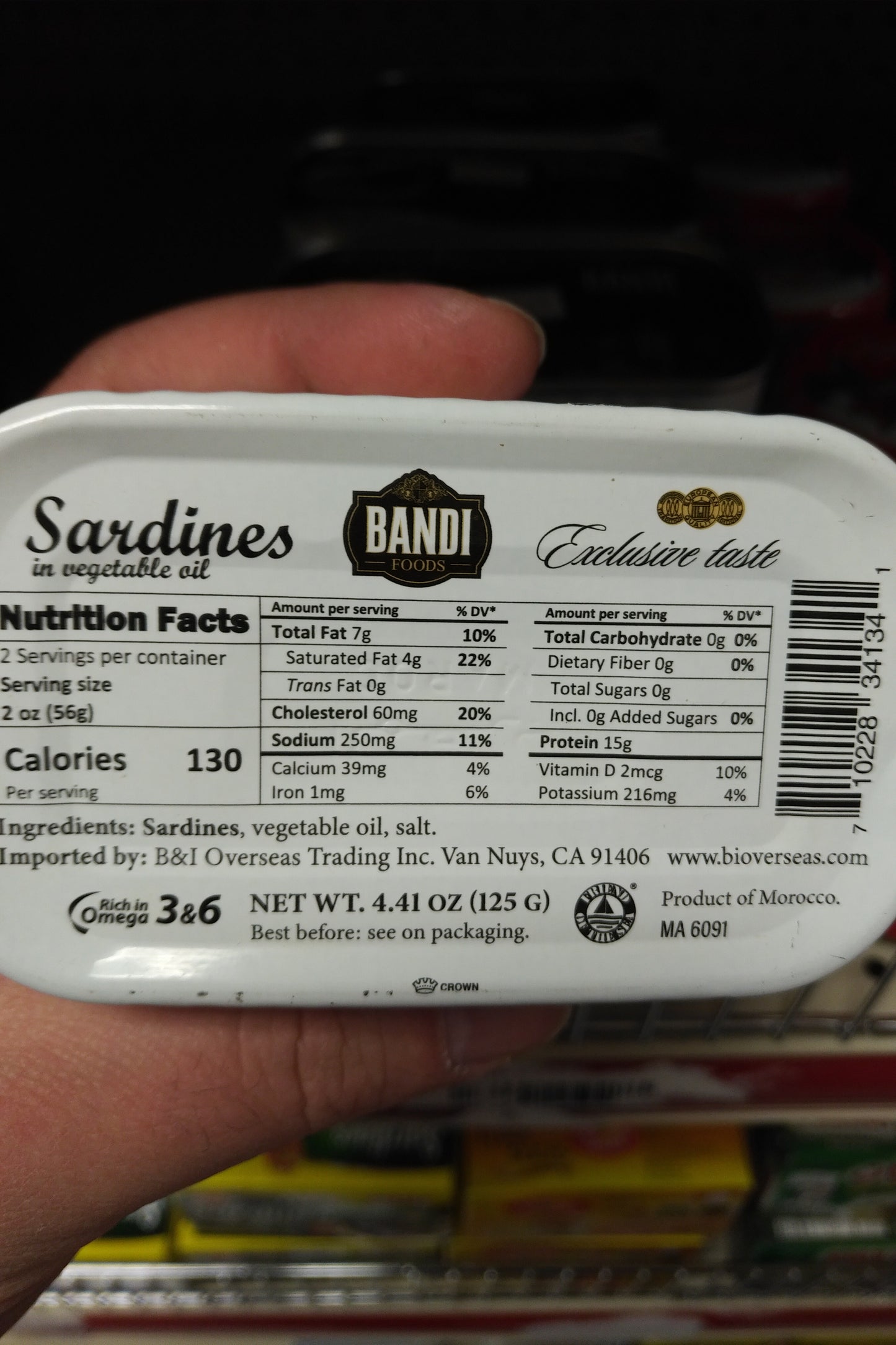 Bandi Sardines in Vegetable Oil (Easy Opener) 125g