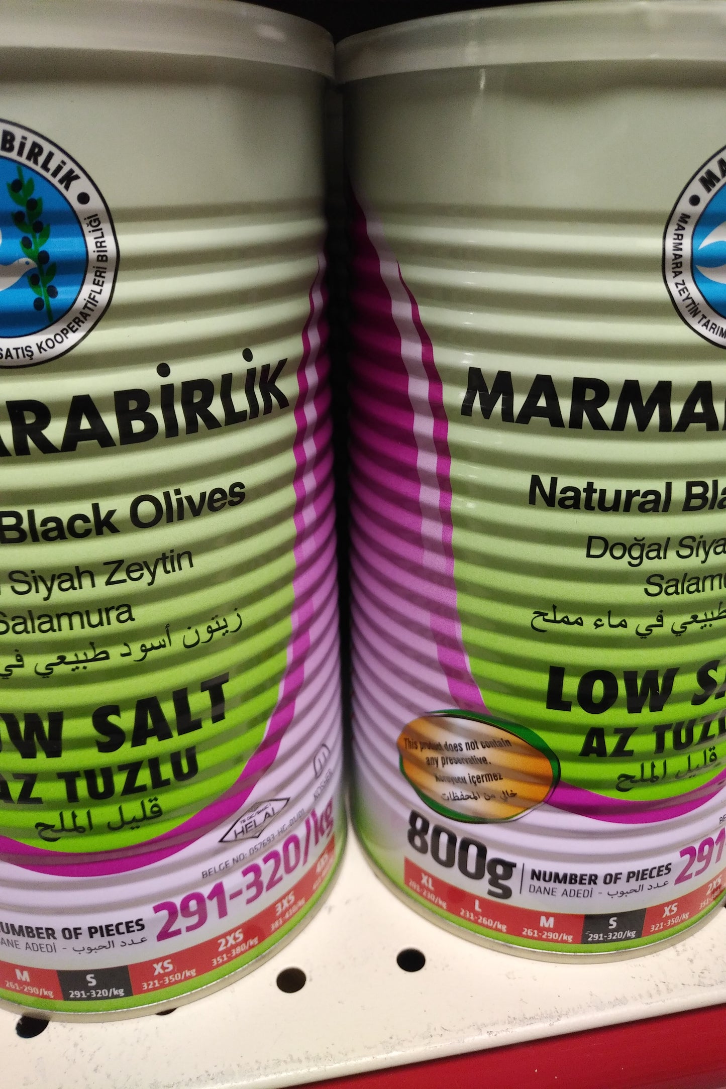 Marmarabirlik Low Salt Black Olives 800gr