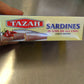 Tazah Sardines In Soya Oil with Chili Hot Lightly Smoked 4.5oz