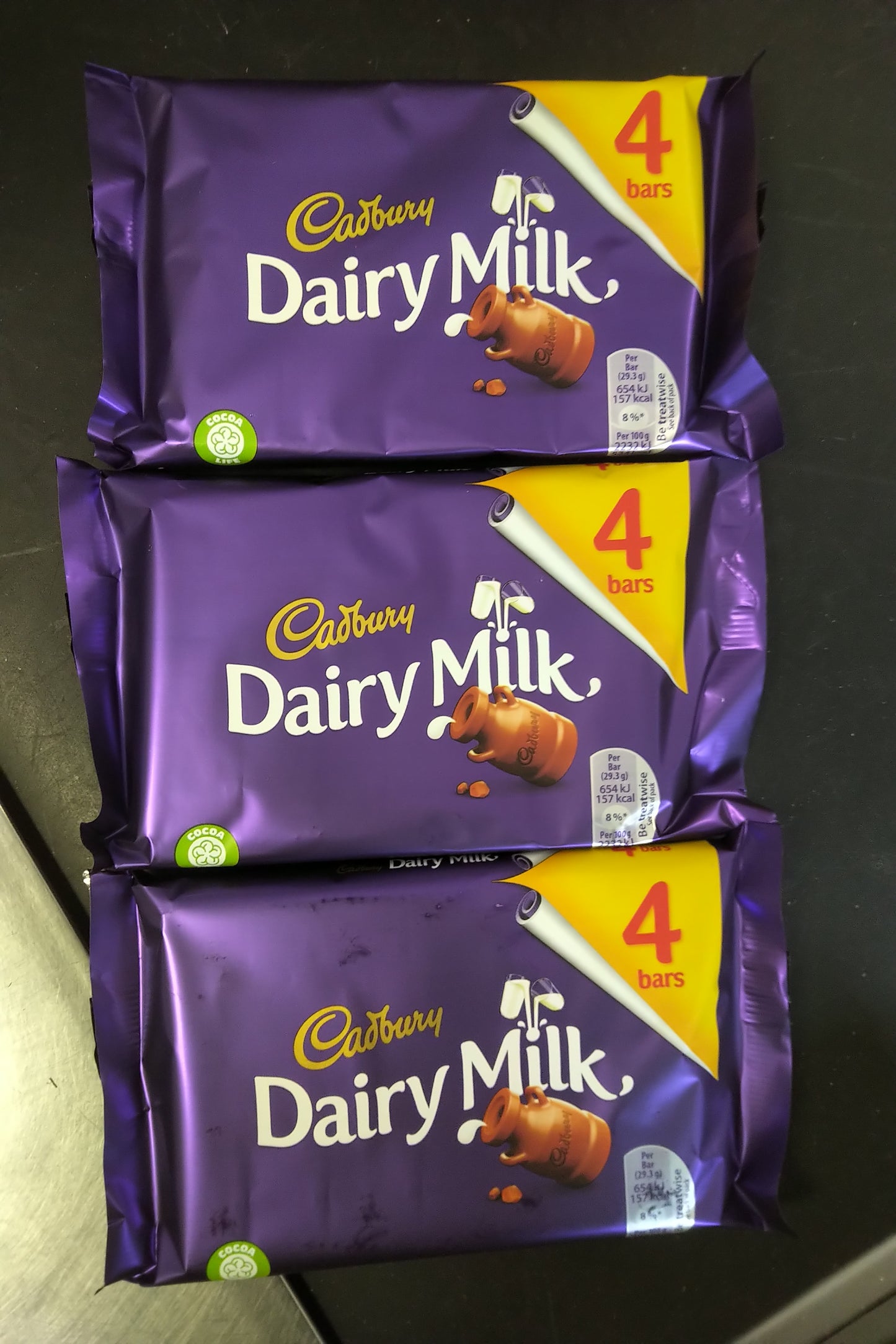 Cadbury Dairy Milk 4 Bar chocolate (Pack Of 3) EXP 22.08.2020