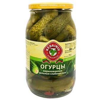 Kedainiu Whole Pickled Cucumbers in Brine 880g