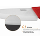 FINDKING Brand four-piece ceramic knife set 3" 4" 5" inch+peeler