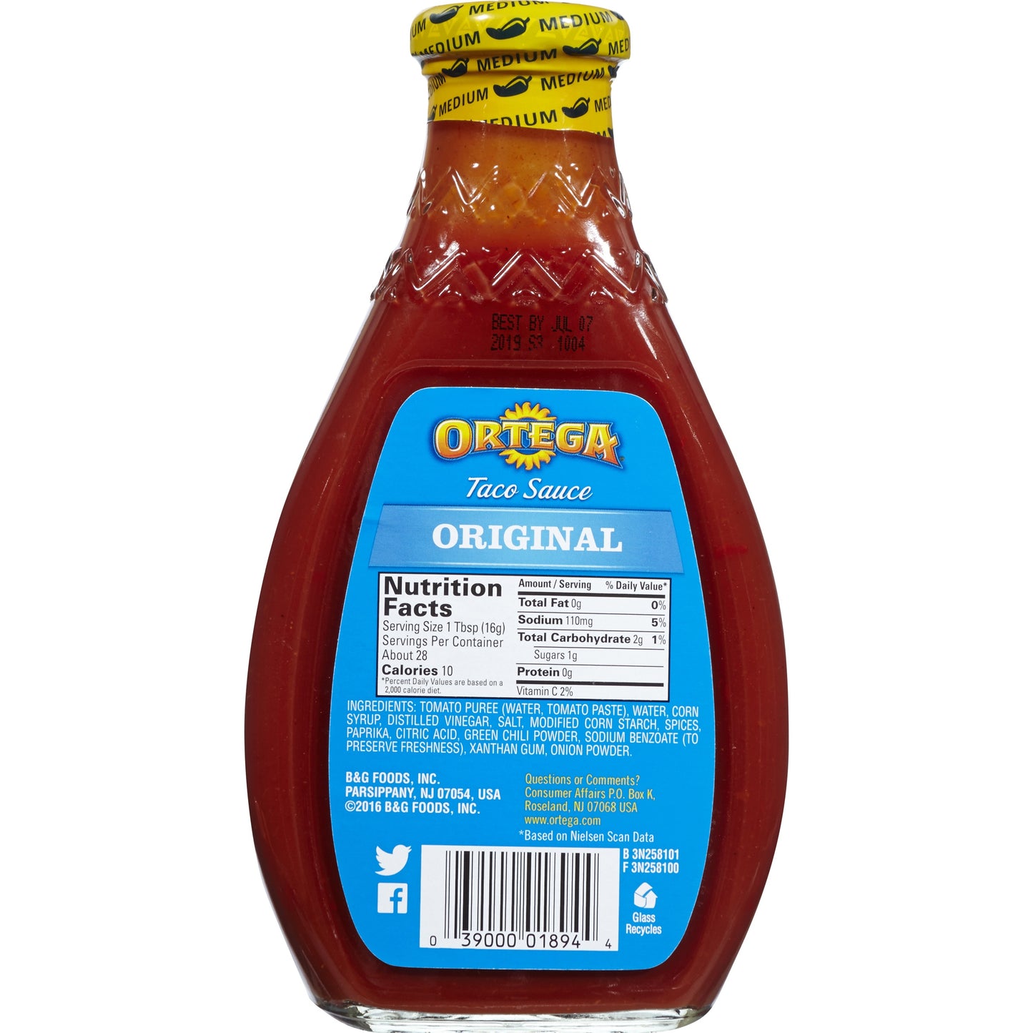 Ortega Original Medium Taco Sauce 16 oz
