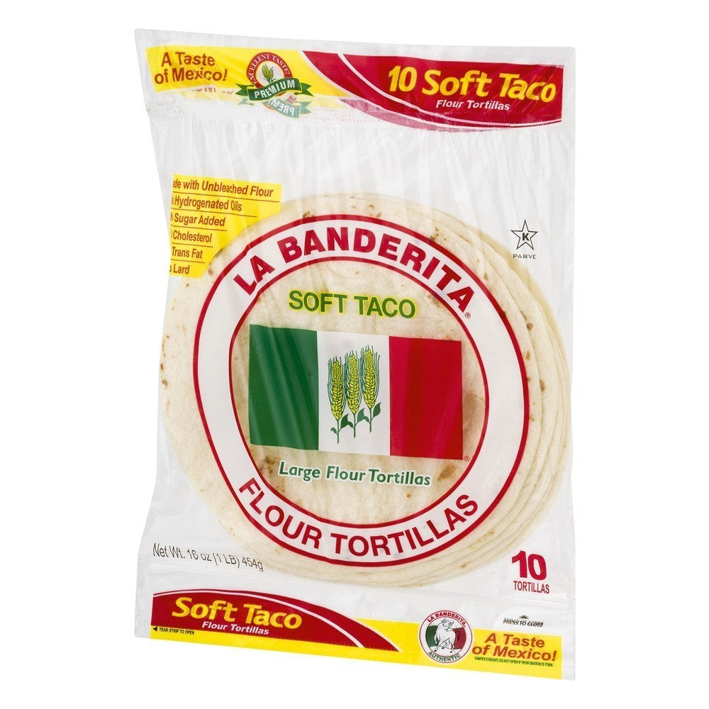 La Banderita Flour 8" Soft Taco Tortillas, 10 ct