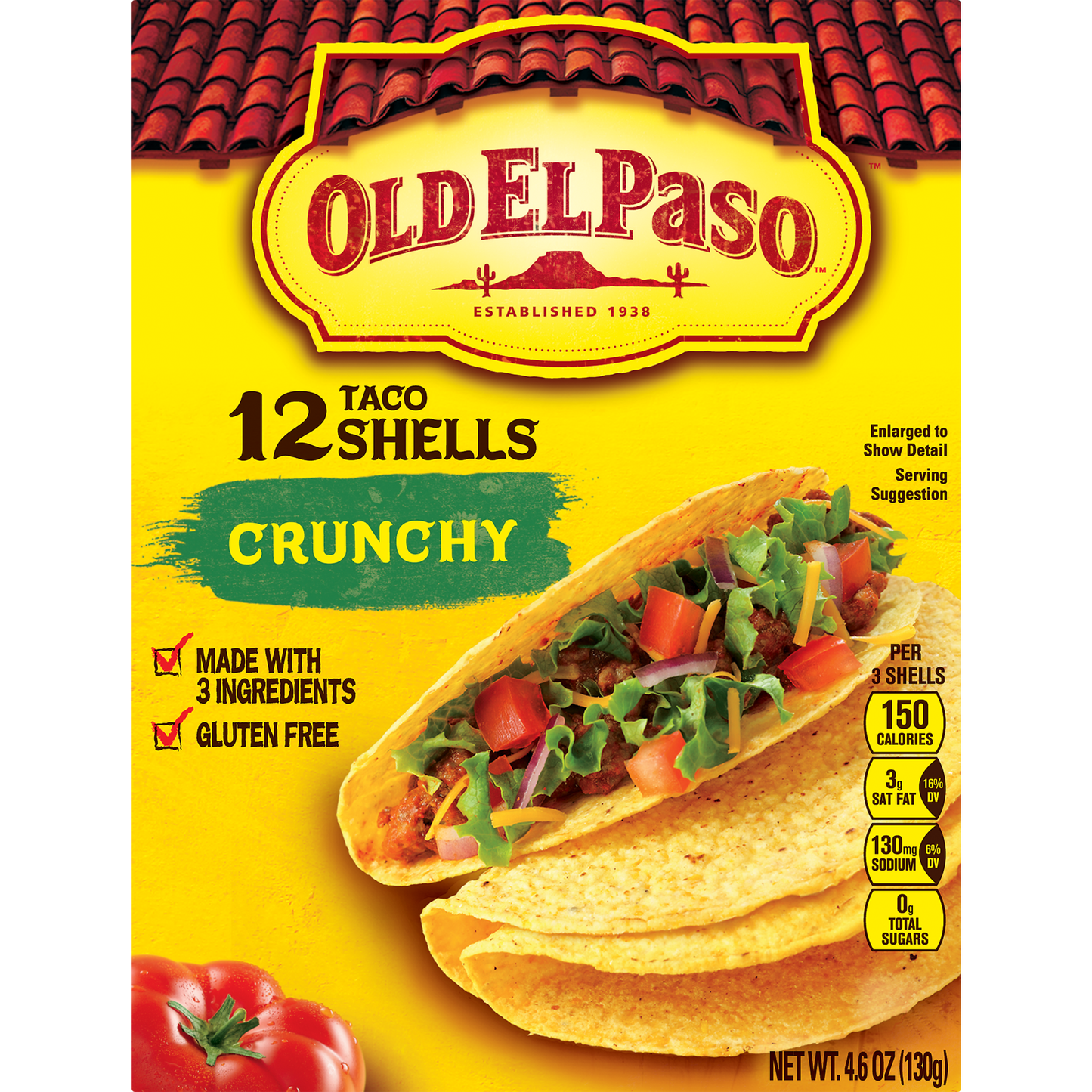Old El Paso Gluten Free Crunchy Shells, 12 Ct, 4.6 oz