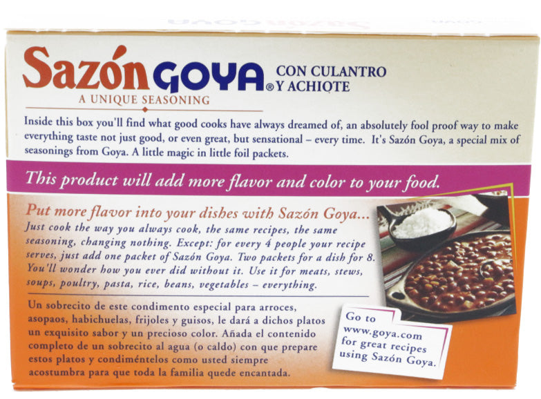 Goya Coriander & Annatto Seasoning 8 Pack - Sazon Culantro y Achiote (Pack of 1)