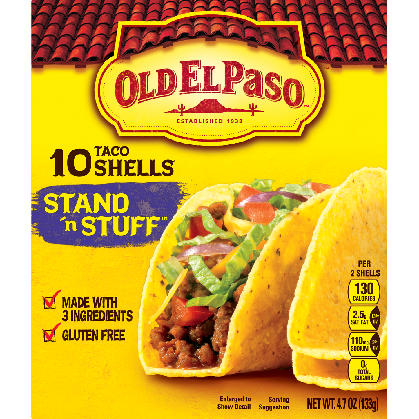Old El Paso Taco Shells, Stand 'n Stuff,  Gluten Free, 10 Count