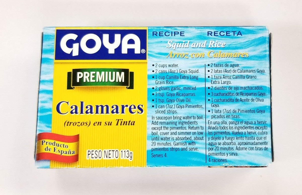 Goya Squid In their Own Ink Pieces Hot Sauce 4oz Calamares