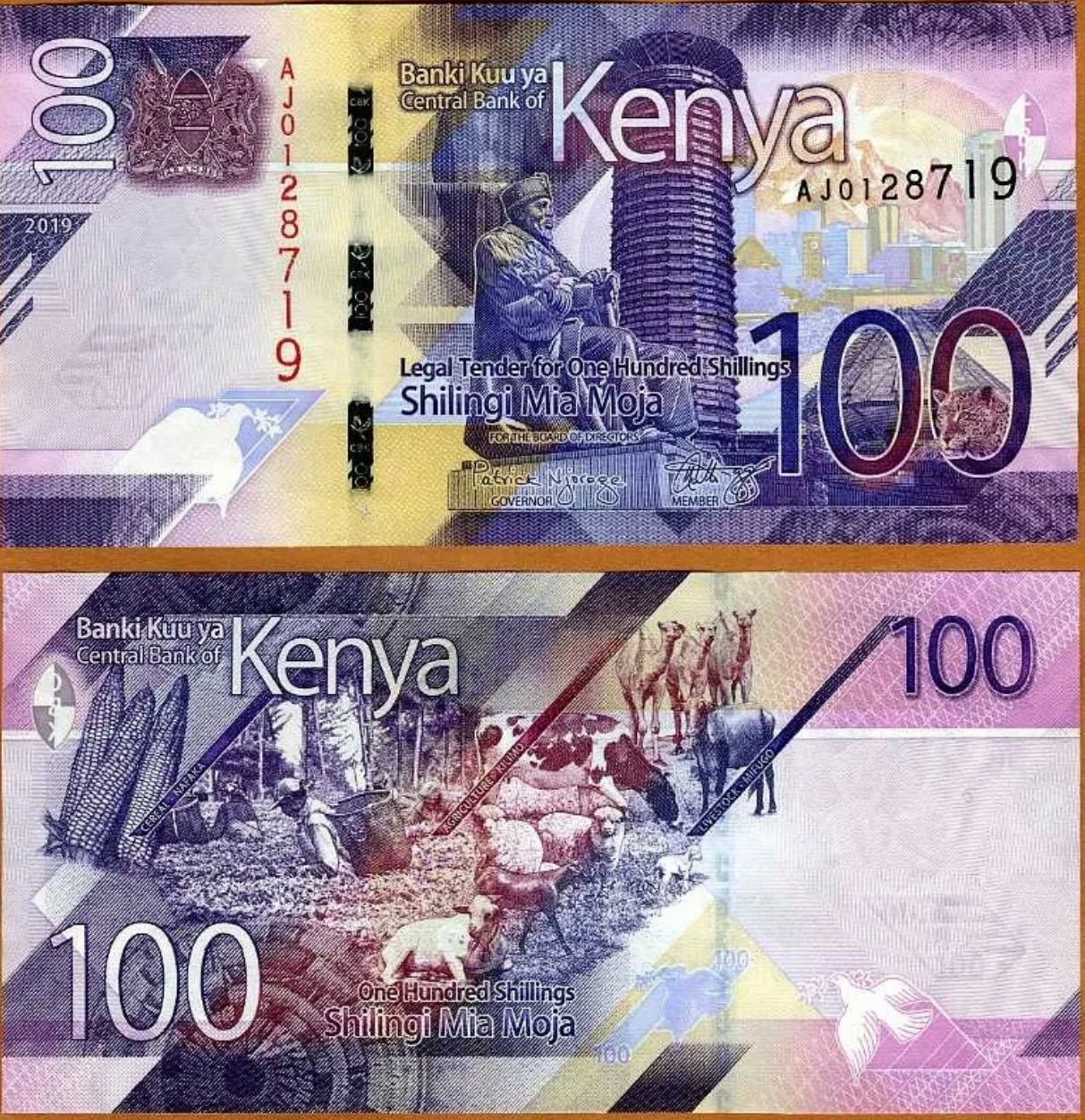 Kenya, 100 shillings, 2019, P-New, UNC New Design