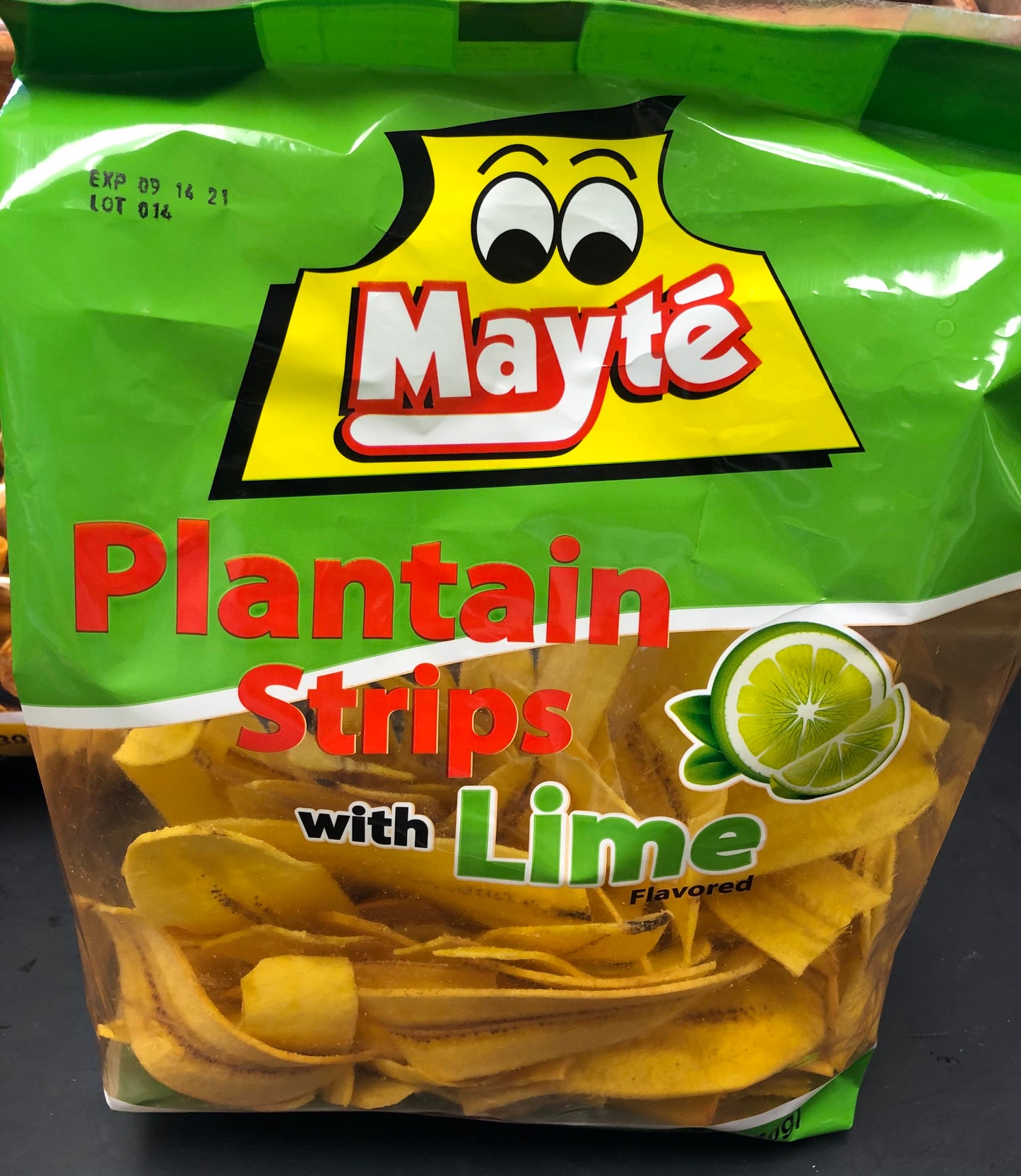 Mayte Plantain Strips Chips with Lime 340gr Family Pack