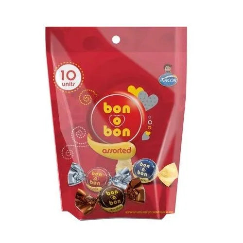 Bon o Bon of Assorted Cream and Wafer Filled Milk Chocolate Doy Pack, 150