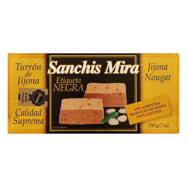Turron de Jijona Nougat Etiqueta Negra Sanchis Mira Imported 200gr