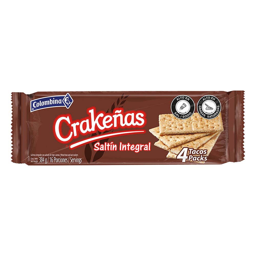 Colombina Crackers wheat Crakeñas Integral 384gr