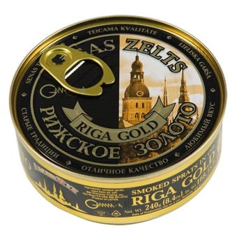 Amberye Riga Gold Smoked Sprats in Oil (Easy Opener) 240gr