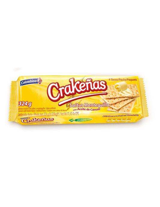 Colombina Galletas de Mantequilla Butter Crackers Crakeñas 324gr