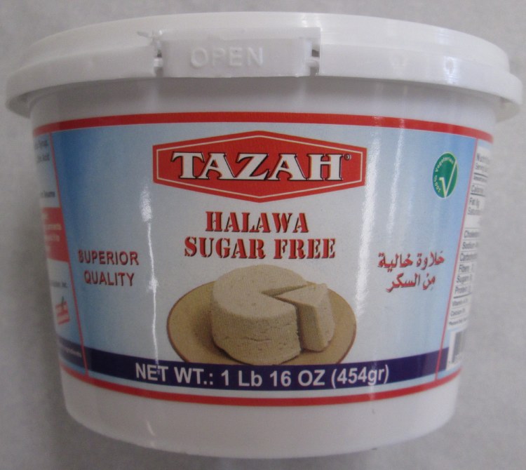 Tazah Halawa Halva Plain Sugar Free 454gr