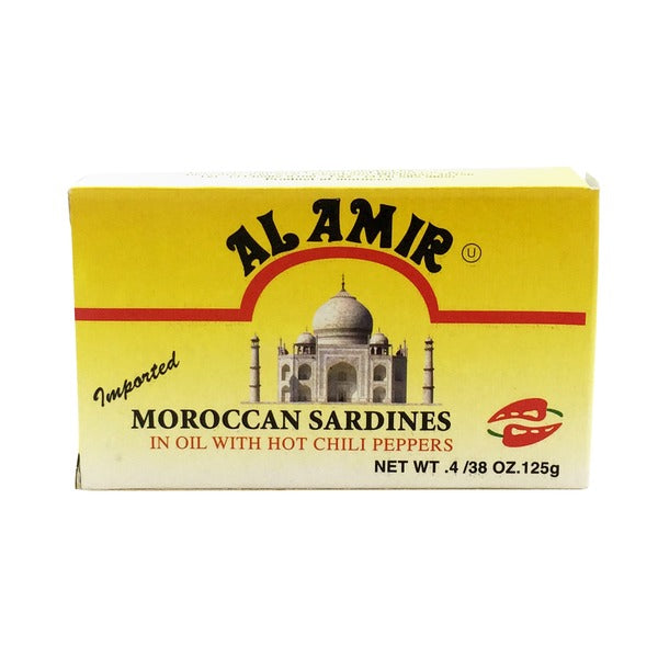 Al Amir Moroccan Sardines In Oil with Hot Chili Peppers 125gr