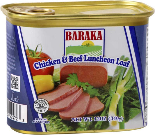 Baraka Halal Chicken & Beef Luncheon Loaf 12 oz