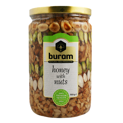 Buram Natural Bee Products Honey With Nuts 26oz